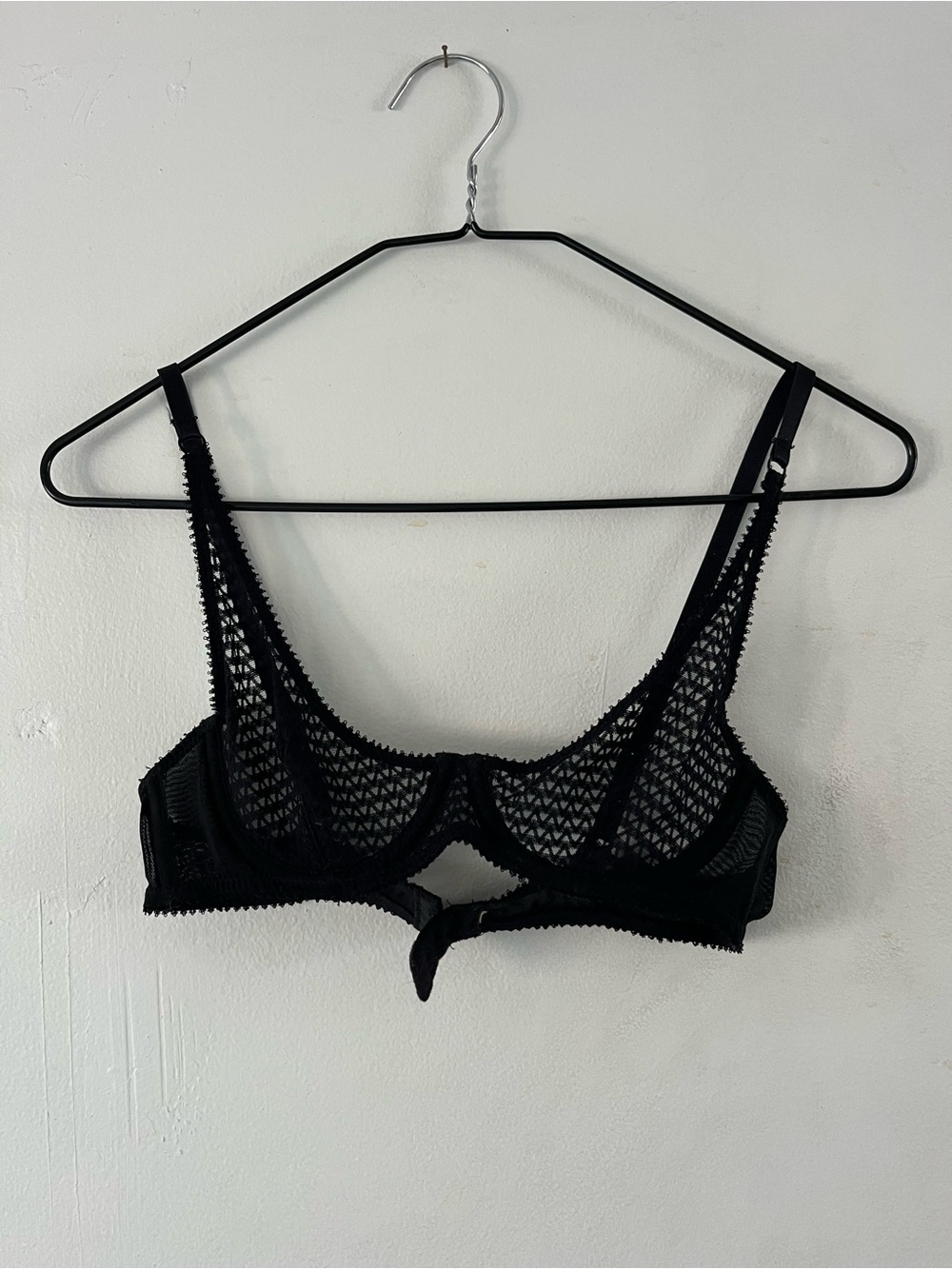 Little black fishnet bra